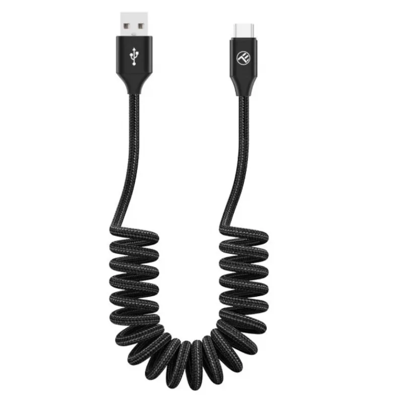 USB na USB-C dátový kábel Tellur Extendable 3A 1,8 m čierny