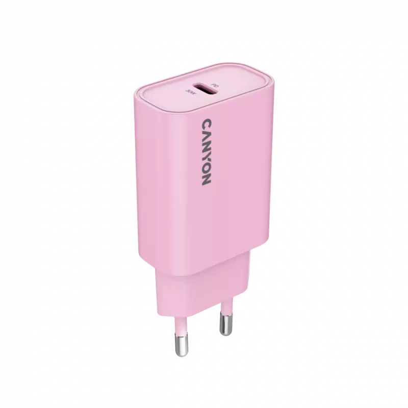 CANYON nabíjačka OnCharge 30CL Max Power 30W 1xPD EU ružová