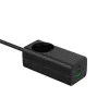 Akyga AK-CH-21 GaN USB nabíjačka 65 W, 2 x USB-C + USB-A, so zásuvkou, 1,5 m, čierna