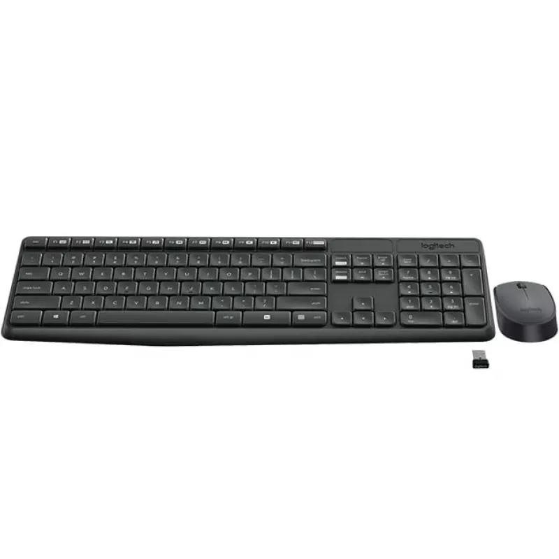 Logitech MK235 - sada klávesnice a myši - bezdrôtová - 2,4 GHz - portugalská