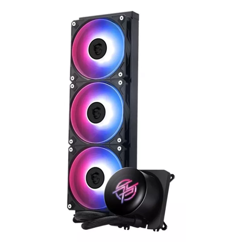 All-in-One kvapalinový chladič MSI MPG CORELIQUID P13 — 120-mm ventilátor, 3-ventilátorový radiátor, podpora LGA 1851, čierny