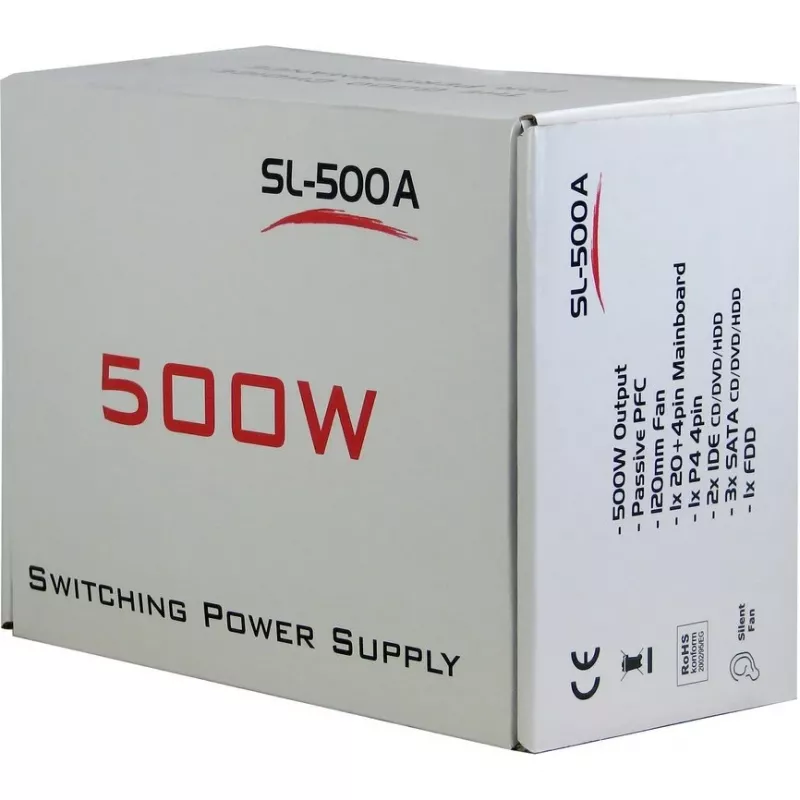 Napájací zdroj Inter-Tech SL-500W(A) 500W ATX nemodulárny