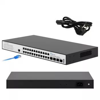 Extralink Hypnos Switch, 24x RJ45 1000 Mb/s, 4x SFP+, L3, managed