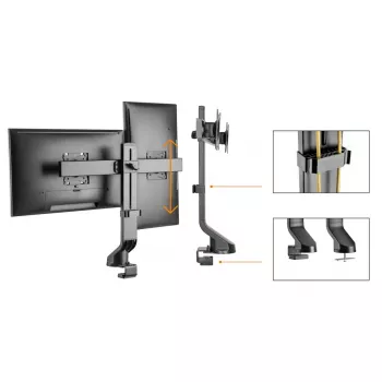 Držiak monitora MACLEAN MC-854 pre dva monitory 17–27
