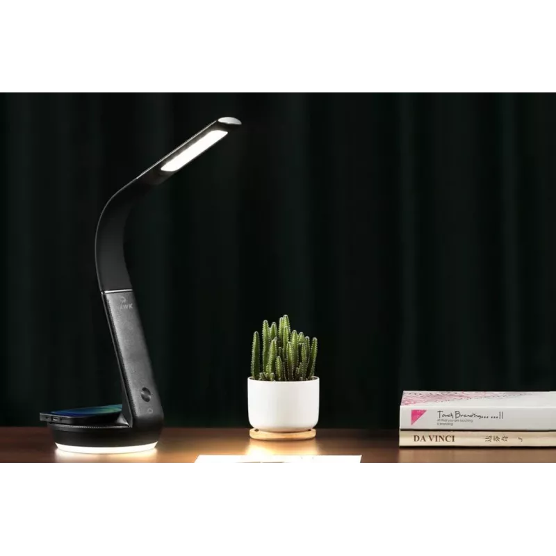 Stolná lampa Hawk HW-LAMP02 čierna — stmievateľná, nastaviteľné rameno