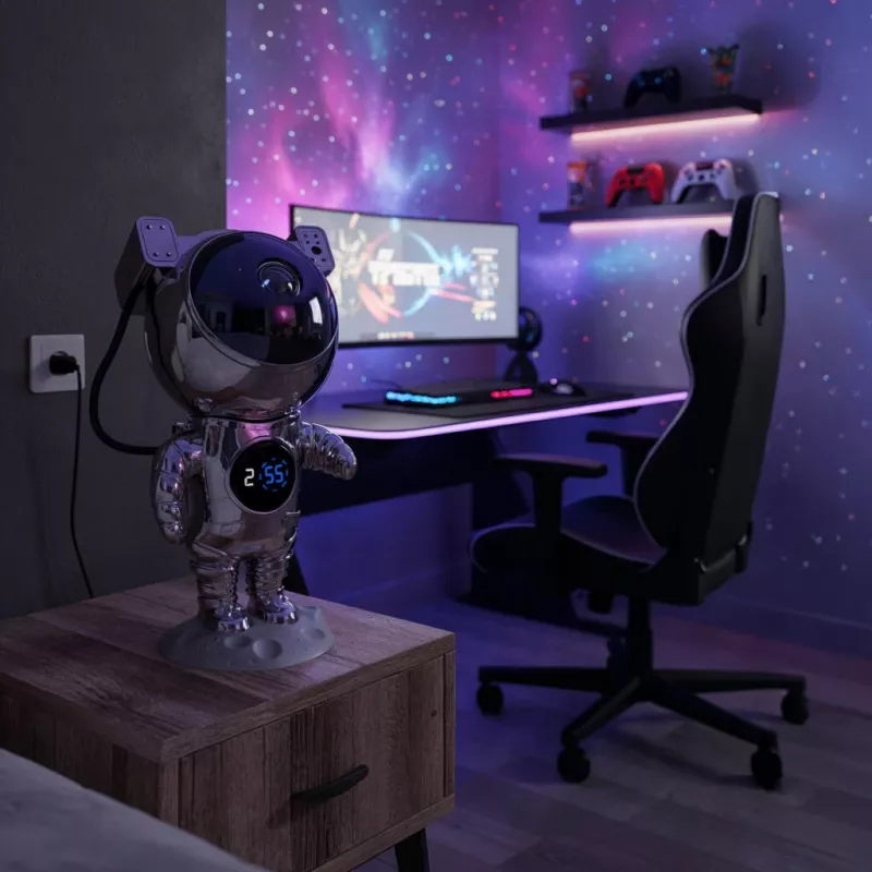 Hawk HW-STAR02 astronaut projektor s hodinami Ghrome Edition
