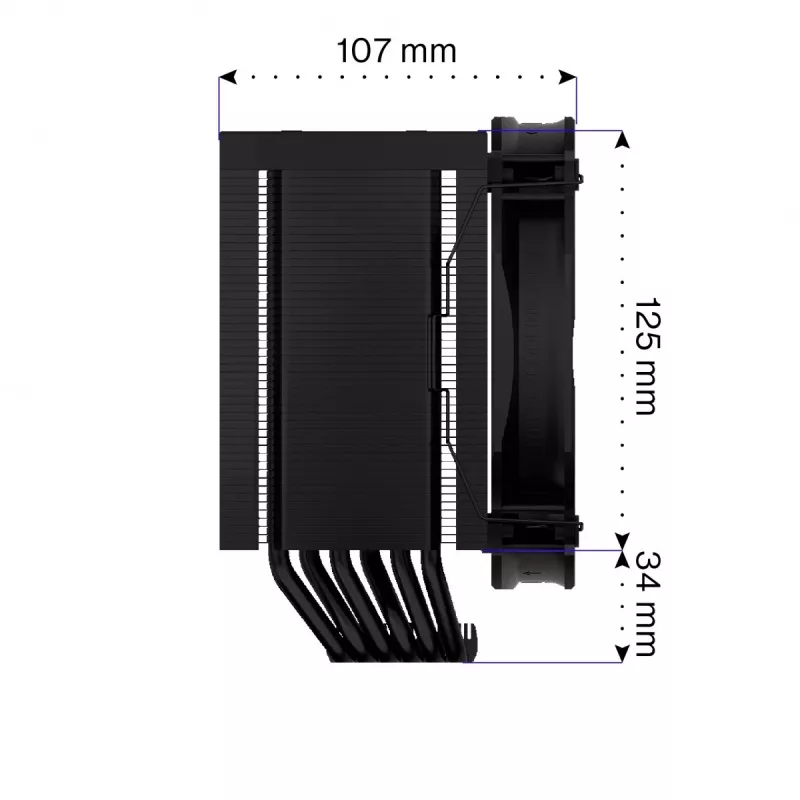 Endorfa Fortis 5 čierny CPU chladič