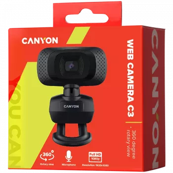 CANYON webkamera C3 HD 720p čierna