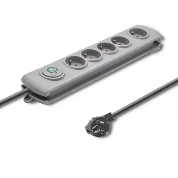 Prepäťová ochrana Qoltec 50272 sivá 5 AC zásuviek 230V 3m