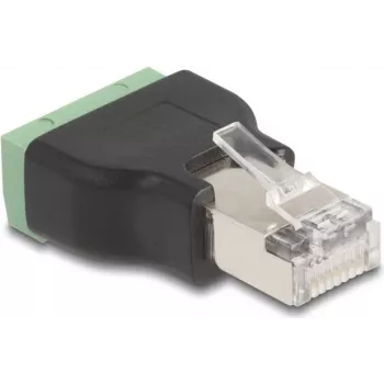 DeLOCK 66603 káblový adaptér RJ45 na 4-polovú svorkovnicu čierny zelený