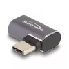 DeLOCK USB adaptér 40 Gbps USB Type-C PD 3.0 100 W konektor samec na konektor samica zahnutý vľavo/vpravo 8K 60 Hz kov