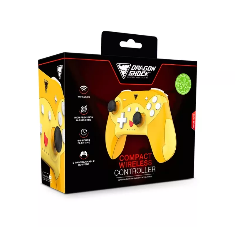 DragonShock PopTop Compact, gamepad, Nintendo Switch, tlačidlo Späť, D-Pad, tlačidlo Home, tlačidlo Reset, bezdrôtový, Bluetooth, USB Type-C