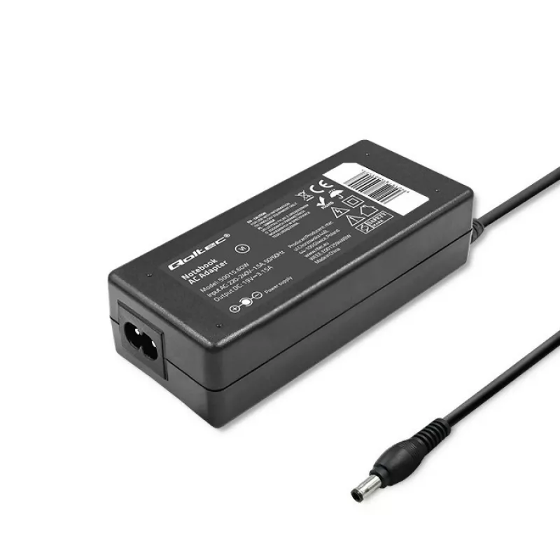 Qoltec 50015.60W napájací zdroj pre Samsung | 60W | 19V | 3,15A | 5,5*3,5+Pin | vrát. napájací kábel