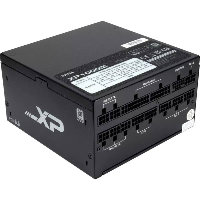 SAMA XPH-1000A, PC napájací zdroj 1x 12 Pin High Power GPU, 3x PCIe, káblový manažment, 1000 Watt