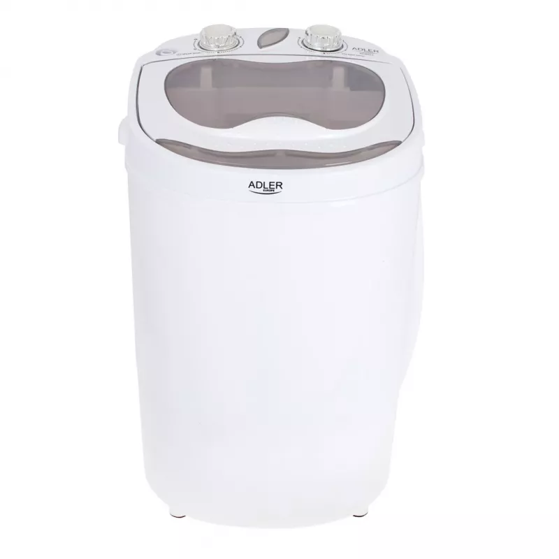Práčka s horným plnením Adler AD 8055, prenosná, objem 3 kg, krémová, otočný regulátor, 150 W