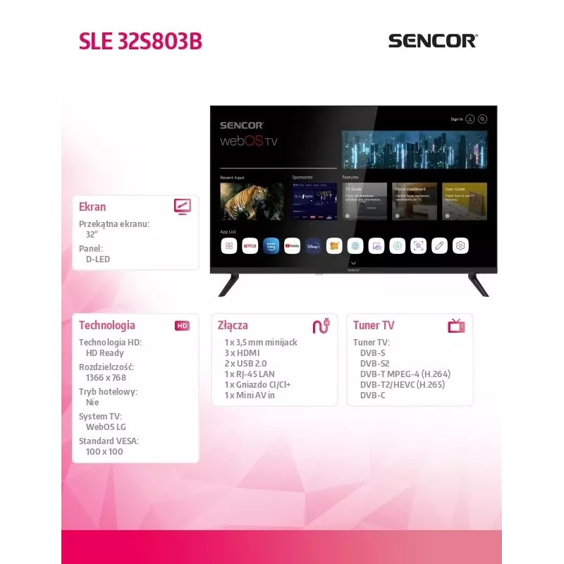 LED SMART TV SENCOR SLE 32S803B 32
