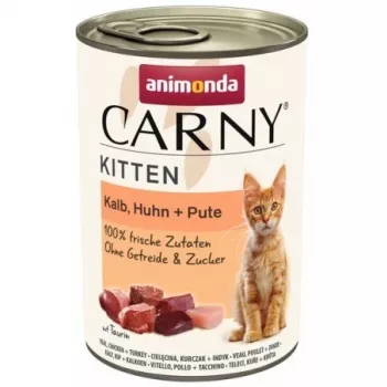 ANIMONDA Carny Kitten teľacie, kuracie, morčacie - mokré krmivo pre mačky - 400 g