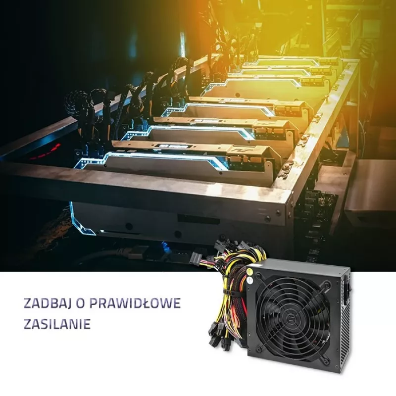 Napájací zdroj QOLTEC Gaming Miner 1600W Gold, 1600 W, ATX, Gold efektivita