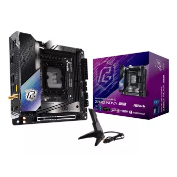 ASRock Phantom Gaming Z890I Nova WiFi základná doska — Intel Z890, LGA 1851, Mini-ITX, DDR5, 2x M.2, Wi‑Fi 6E/7, 5Gb LAN, Thunderbolt