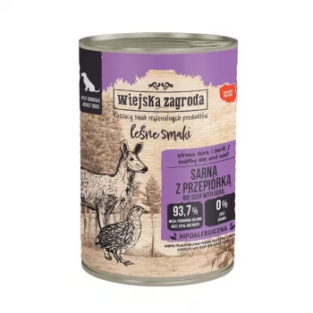 WIEJSKA ZAGRODA Forest Flavours srna s prepelicou - mokré krmivo pre psov - 400 g