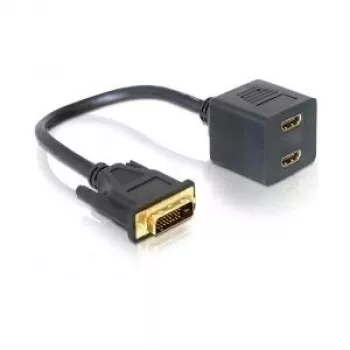 Adaptér DVI 25 konektor samec na 2x HDMI konektor samica 0,2 m DeLOCK 65069