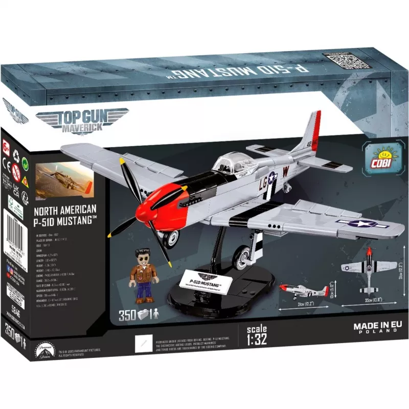 Top Gun Maverick P51D Mustang, stavebná hračka mierka 1:32