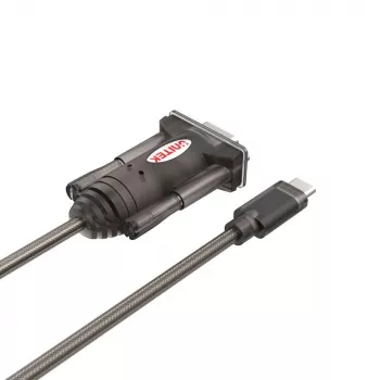 Sériový kábel Unitek Y-1105K – 1,5 m čierny, konektor samec DB-9 na konektor samec DB-9