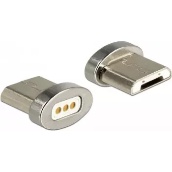 Káblový adaptér DeLOCK 65929 USB Type Micro-B magnetické rozhranie strieborný