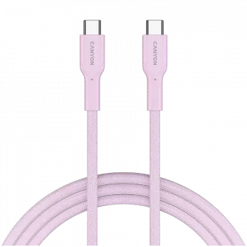 CANYON kábel OnWire 60CL C-C 60W COLOR pletený 1m ružová