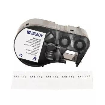 Brady, M4-48-427, samolaminovacia vinylová, biela/transparentná, 19,05 x 9,53(25,40) mm, permanentná, pre priemer kábla 2,70 – 5,10 mm (200 ks) (170752)