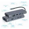 Gembird A-CM-COMBO7-01 dokovacia stanica/port replikátor pre notebook USB 3.2 Gen 1 (3.1 Gen 1) Type-A sivý