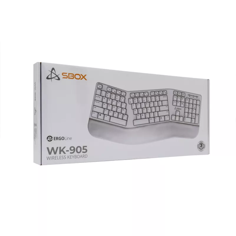 Bezdrôtová klávesnica SBOX WK-905 US — béžová, bezdrôtové USB pripojenie, US rozloženie