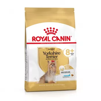 Suché krmivo pre psy Royal Canin Yorkshire Terrier 8+ 1,5 kg — hydina, senior malé plemeno, 29 % bielkovín, 18 % tuku