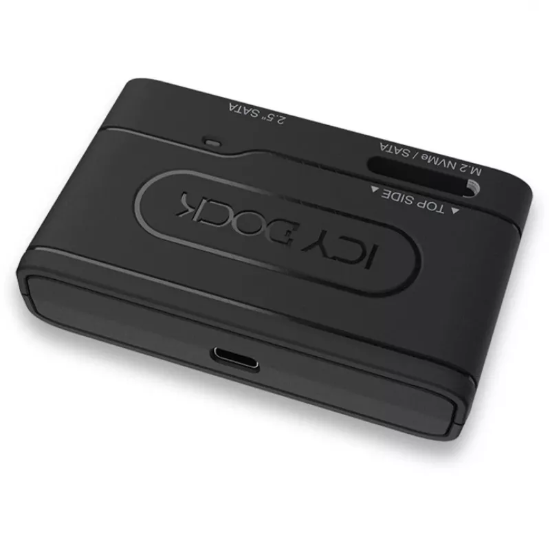 ICY DOCK EZ-Adapter MB104U-1SMB - radič pamäte - 2.5, M.2 (6,4 cm) - M.2 Card (PCIe NVMe & SATA) / SATA SSD - USB 3,2 (Gen 2) - čierna (MB104U