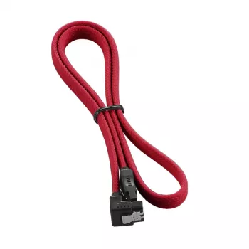 CableMod ModMesh - SATA kábel - Serial ATA 150/300/600 - SATA (W) pravouhlý na SATA (W) - 60 cm - červená (CM-CAB-RSAT-N60KR-R)