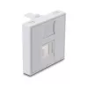 Zacvakávací kryt Keystone modulu 45×45 mm DELOCK Easy 45 pre 1 port, ABS, biely, s prachovou krytkou