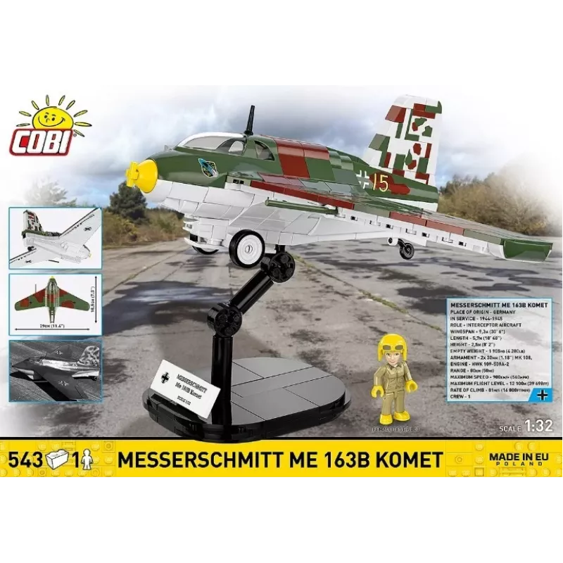 Stavebnica Messerschmitt Me 163B Komet 543 dielov