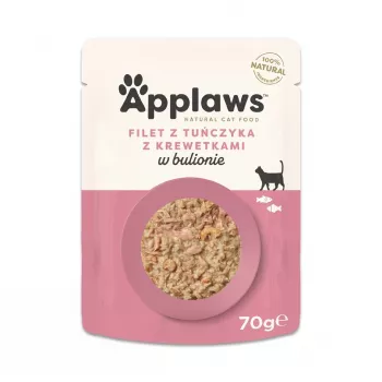 Mokré krmivo pre mačky v miske Applaws tuniakové filé 70 g – dospelé, 16 % bielkovín, 80 % vlhkosti, rybia príchuť