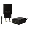 Cestovná nabíjačka Beline Beli0011 — 2×USB porty, microUSB kábel, 2A výstup, čierna