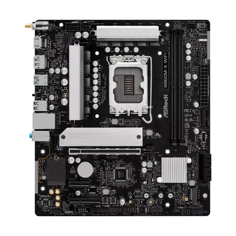 Základná doska ASRock B860M-X WiFi — Intel B860, LGA 1851, micro ATX, DDR5, 2x DIMM, 4x M.2, 2.5Gb LAN, Wi‑Fi 6E, Bluetooth 5.3