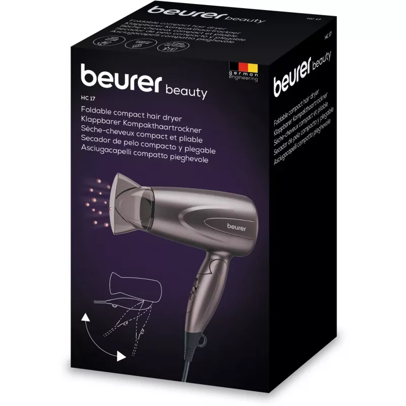 Fén Beurer HC 17 cestovný fén sivý 1000W