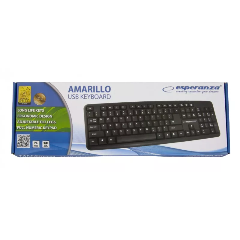 Drôtová klávesnica ESPERANZA EK134 Full-Size 100% USB, čierna, 1,45 m kábel