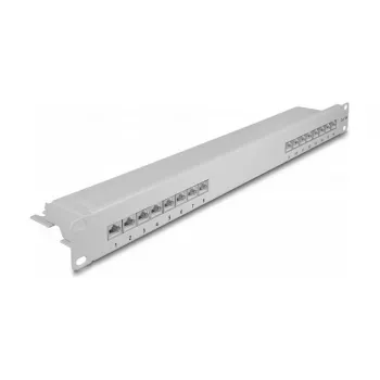 DeLOCK 19 inch patch panel 16 portov Cat.6A 1HE sivý kovový rack