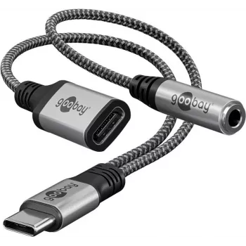 Goobay Adaptér USB-C™ na USB-C™ a konektor 3,5 mm AUX (74524)