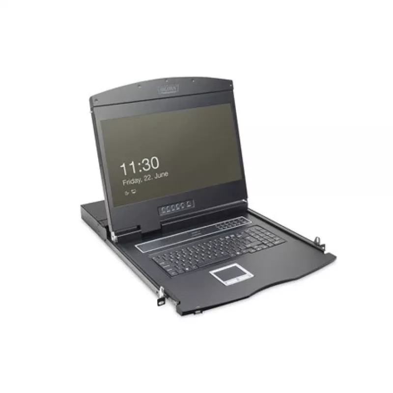 KVM konzola Digitus 19 palcov LCD 8-port VGA US klávesnica