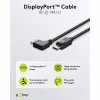 Kábel DisplayPort samec 90° > DisplayPort samec, 8K / 144Hz (čierny, 2 metre, 1 samec 90° bočne zahnutý, 54 Gbit/s, DisplayPort 2.0 / 2.1)