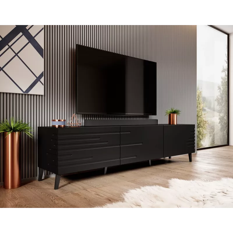 Cama RTV skrinka NOVA 186x40x48 matná čierna