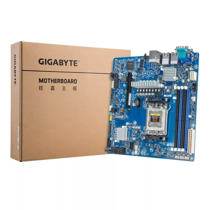 Gigabyte MC13-LE1 serverová základná doska, AMD B650E, Socket AM5 (AMD EPYC 4004/Ryzen 7000/9000), micro-ATX, 4x DIMM, 4x SATA, 1x M.2, 2x 10GbE, IPMI