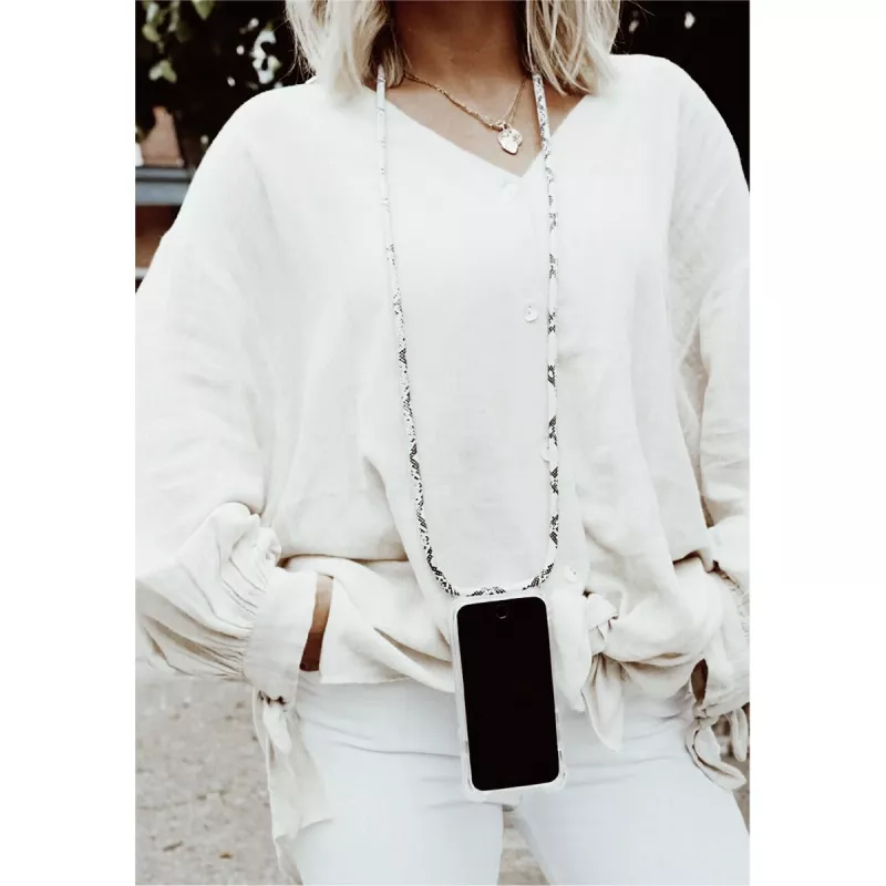 Náhrdelník Lookabe Snake Edition pre iPhone X/Xs — strieborný prívesok