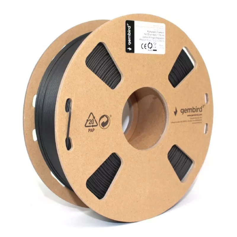 3D tlačový materiál Gembird 3DP-PLA1.75-02-CARBON